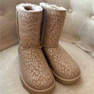 UGG Chestnut Leopard-Print Shearling Boots